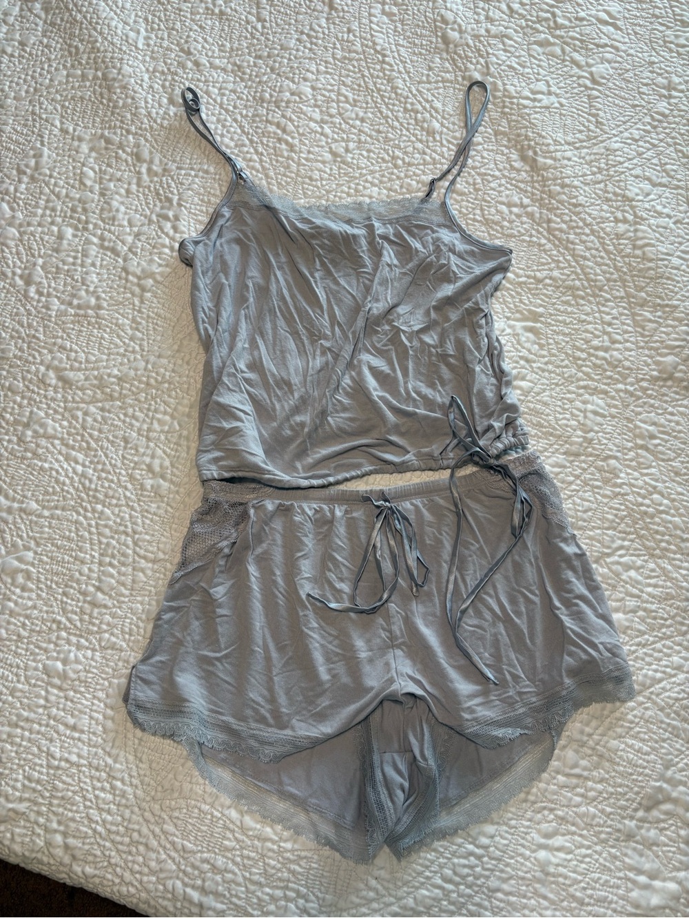 Victoria Secret Grey Lace PJ Set